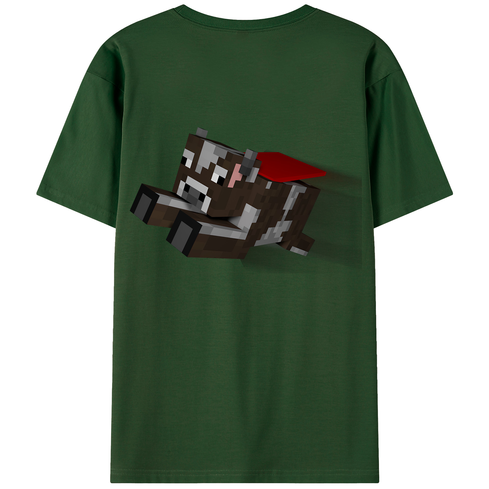 （画像用） マインクラフト ブロックの世界 Minecraft MC Block world 綿100％半袖Tシャツ（背面プリント）